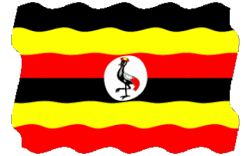 Ondulation Ouganda Afrique Drapeaux 
