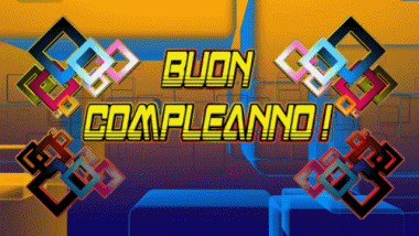 002 Animierter Hintergrund Astratto - Geometrico Buon Compleanno Italienisch Nachrichten 