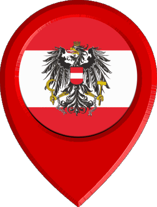 Standort-Pin Österreich Europa Fahnen 