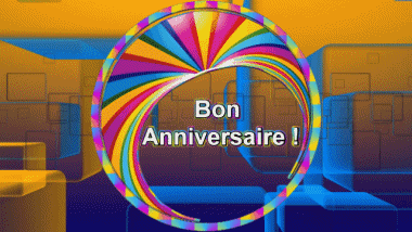 002 Fond Animé Abstrait - Géométrique Bon Anniversaire Français Messages 