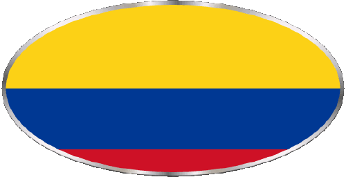 Oval 01 Colombia America Flags 
