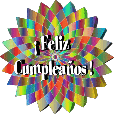 022 Fond Transparent Abstracto - Geométrico Feliz Cumpleaños Espagnol Messages 