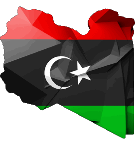 Karte Libyen Afrika Fahnen 