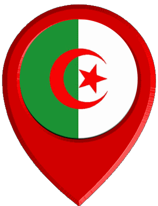 Location Pin Algeria Africa Flags 