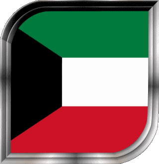 Quadrato Kuwait Asia Bandiere 