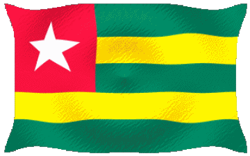 Waving Togo Africa Flags 
