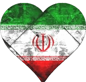 Coeur Iran Asie Drapeaux 