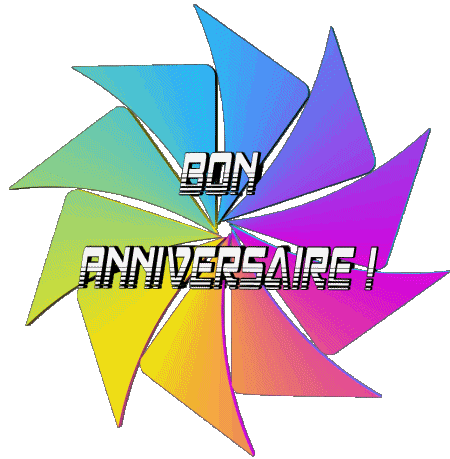 016 Transparenter Hintergrund Abstrait - Géométrique Bon Anniversaire Französisch Nachrichten 