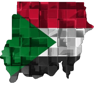 Mapa Sudán África Banderas 