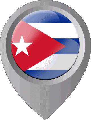 Location Pin Cuba America Flags 