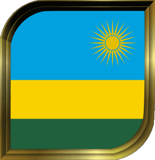 Square Rwanda Africa Flags 