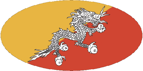 Verschiedene Bhutan Asien Fahnen 