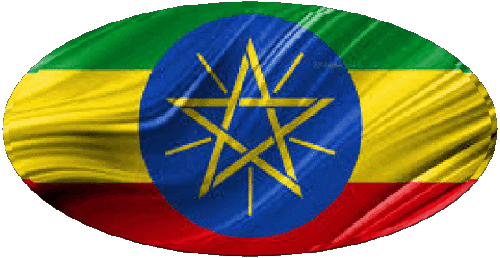 Oval 01 Äthiopien Afrika Fahnen 