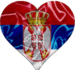 Heart Serbia Europe Flags 