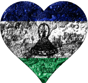 Coeur Lesotho Afrique Drapeaux 