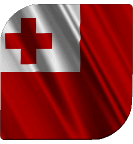 Quadrato Tonga Oceania Bandiere 