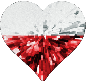 Coeur Pologne Europe Drapeaux 