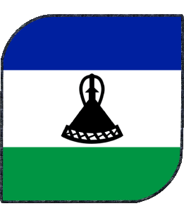 Square Lesotho Africa Flags 