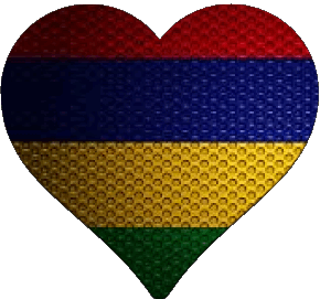 Coeur Maurice Afrique Drapeaux 