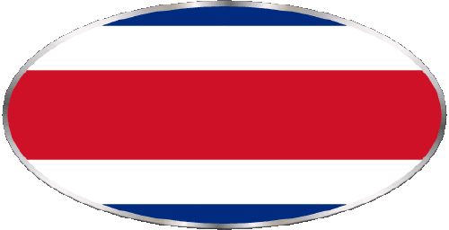 Oval 01 Costa Rica Amerika Fahnen 