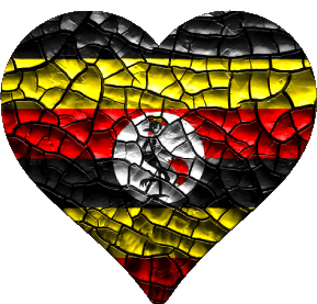 Herz Uganda Afrika Fahnen 