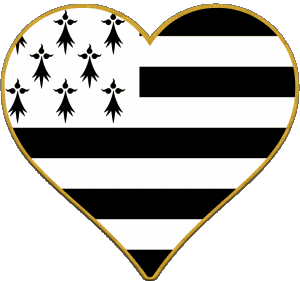Herz Bretagne Regionen Frankreich Fahnen 