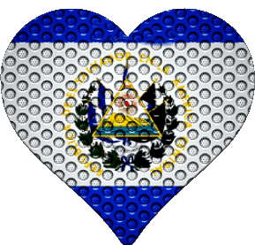 Coeur Salvador Amériques Drapeaux 