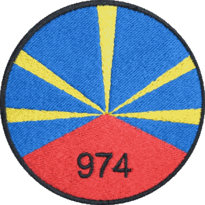 Rond La Réunion D.O.M - T.O.M France Drapeaux 