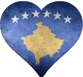 Heart Kosovo Europe Flags 