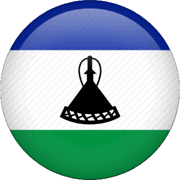Rond Lesotho Afrique Drapeaux 