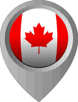 Epingle de Localisation Canada Amériques Drapeaux 