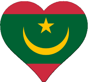Coeur Mauritanie Afrique Drapeaux 