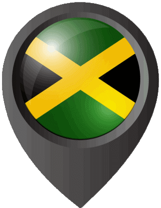 Location Pin Jamaica America Flags 