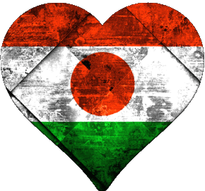 Cuore Niger Africa Bandiere 