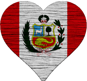 Heart Peru America Flags 