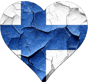 Heart Finland Europe Flags 
