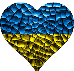 Herz Ukraine Europa Fahnen 