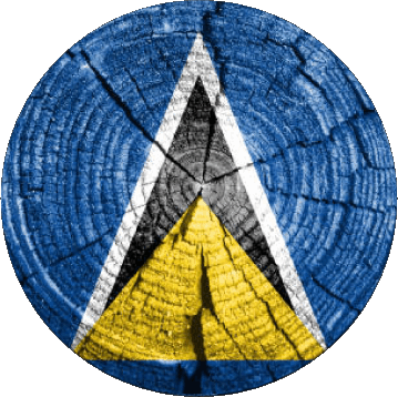 Round St. Lucia America Flags 