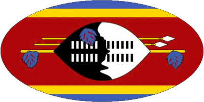 Ovale Eswatini Afrique Drapeaux 