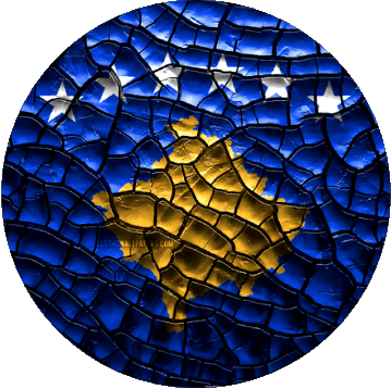 Runde Kosovo Europa Fahnen 