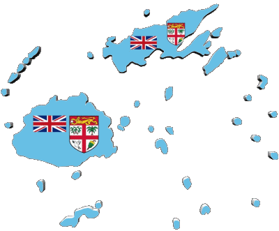 Map Fiji Oceania Flags 