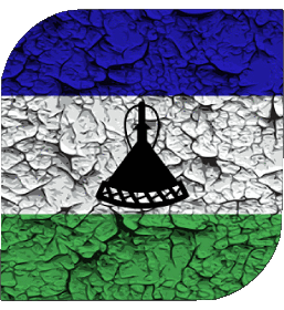 Square Lesotho Africa Flags 