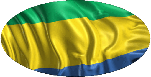 Oval 01 Gabon Africa Flags 