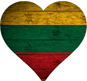 Heart Lithuania Europe Flags 