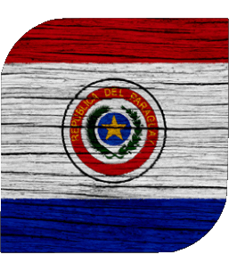 Carré Paraguay Amériques Drapeaux 