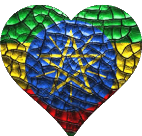 Coeur Ethiopie Afrique Drapeaux 