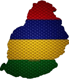 Carta Geografica Mauritius Africa Bandiere 