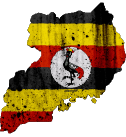 Carta Geografica Uganda Africa Bandiere 