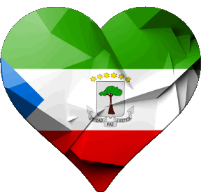 Heart Equatorial Guinea Africa Flags 
