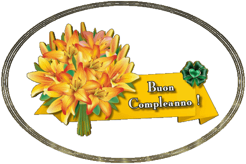 008 Transparenter Hintergrund Floreale Buon Compleanno Italienisch Nachrichten 